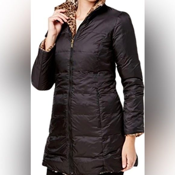 Jones New York Women's Reversible Rain Jacket, Animal Printed - Size M - Picture 2 of 4